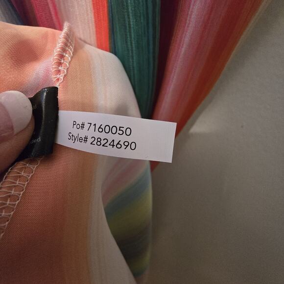 Boston Proper NWT Rainbow Stripe Maxi Dress Womens SM Tie Neck Colorful Boho - Picture 16 of 16